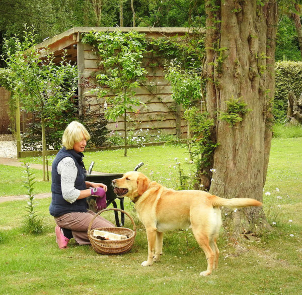 Sue with Number One Helper, Ghillie